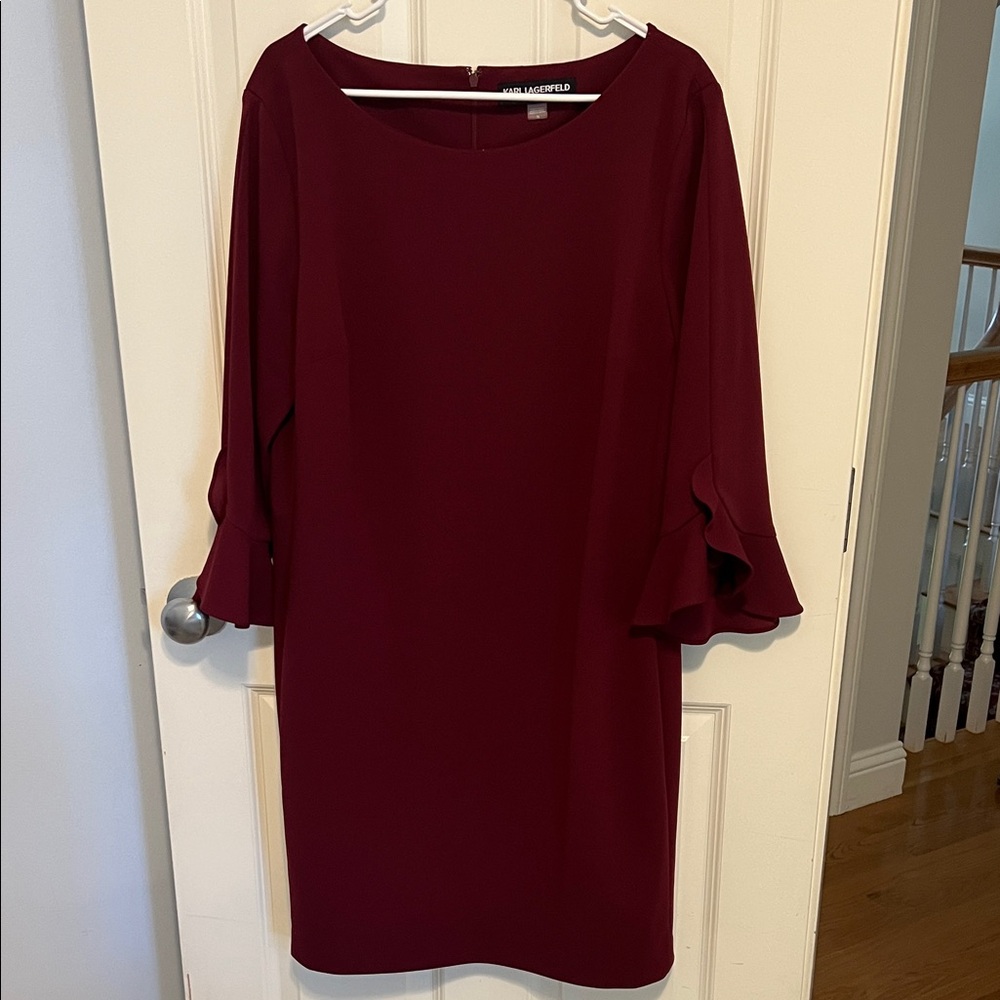 Deep Red Long Sleeve Dress